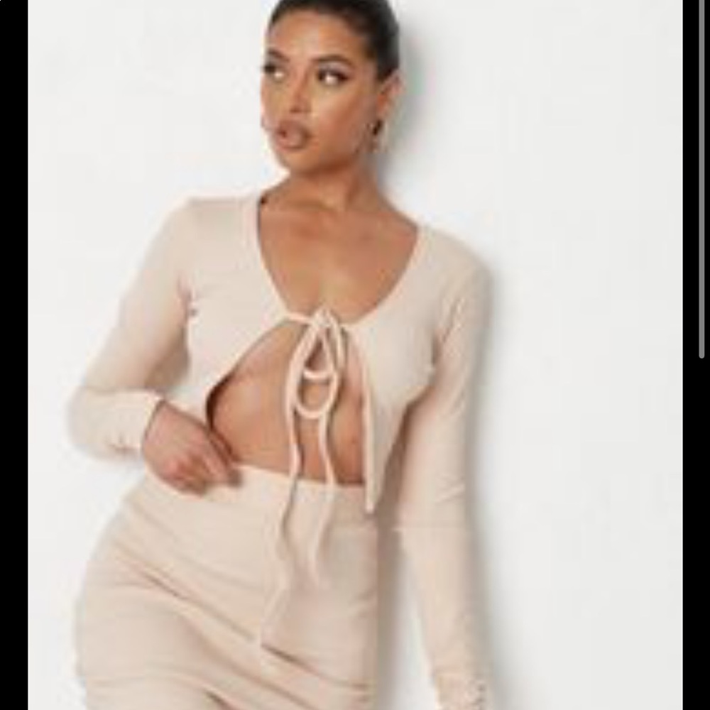 BRAND NEW. Rib tie front top and skirt set - Picture 5 of 5